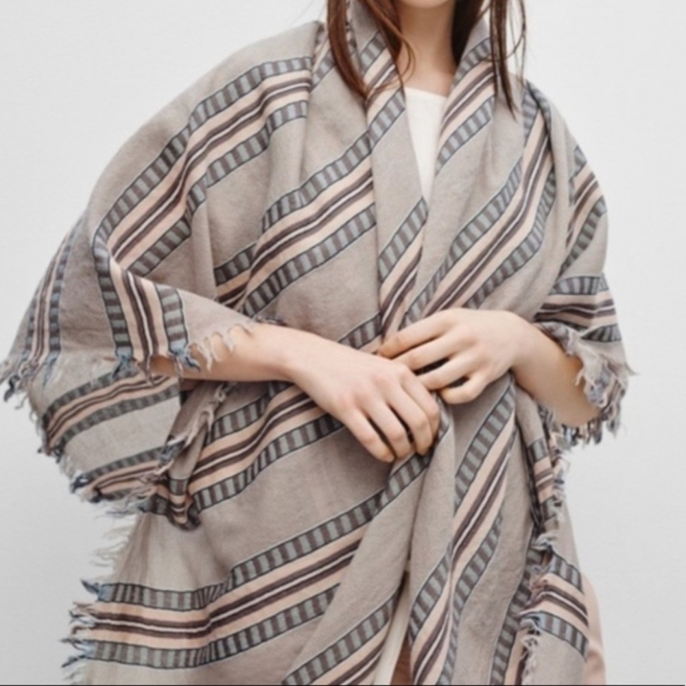 Aritzia Wilfred Striped Wool Scarf